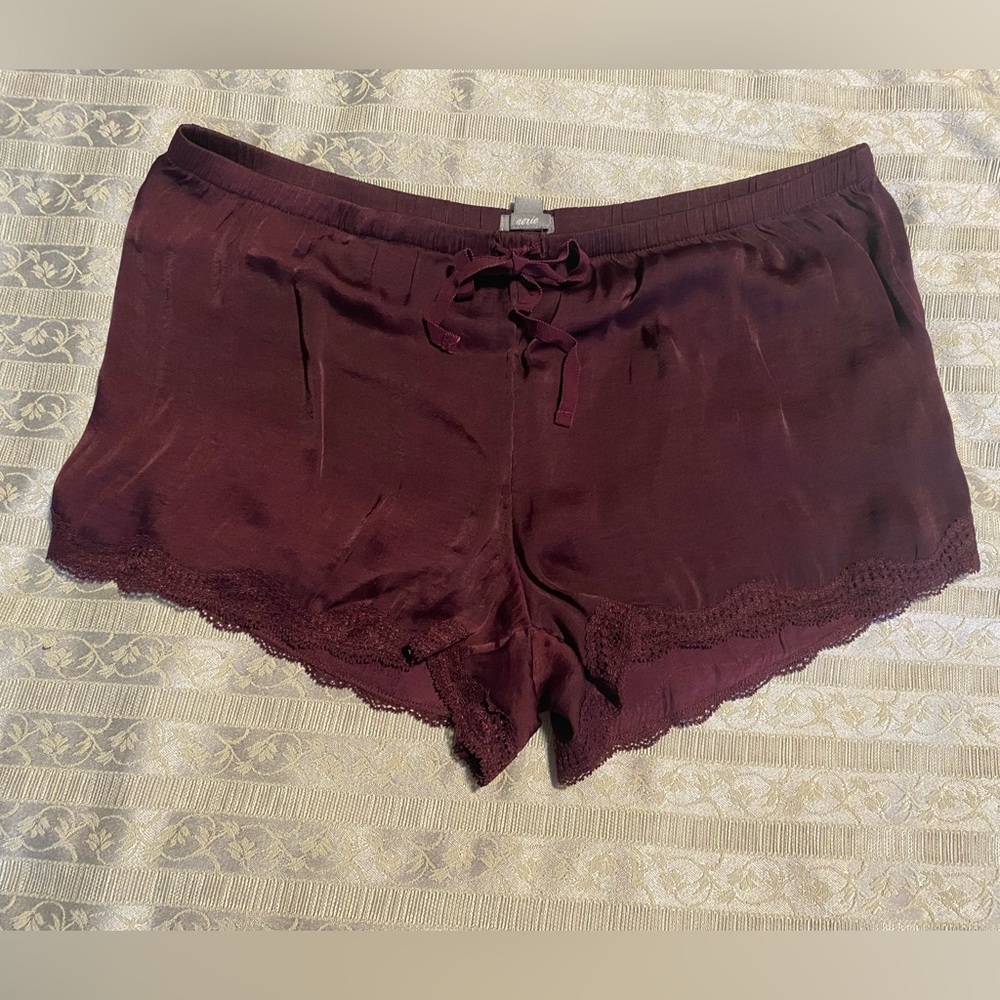 Aerie silken burgundy pajama bottoms